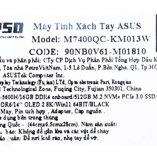 ASUS VIVOBOOK PRO 14X M7400QC-KM013W